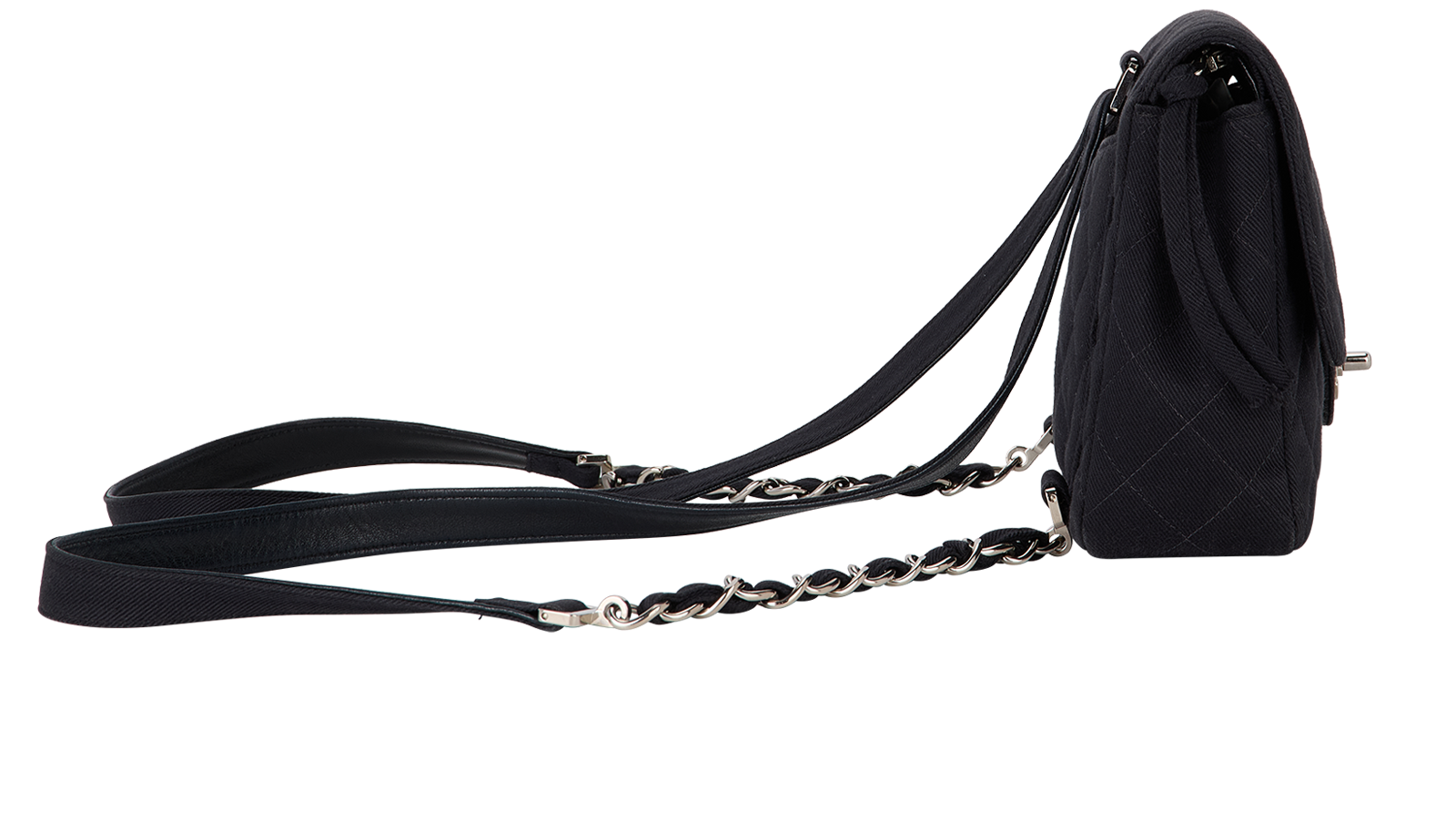 Quilted Nylon Flap Backpack Black, &pound;2,800, Handbags, Black, Nylon, Side view